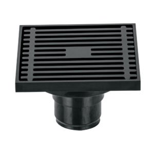 45653 - Resumidero cuadrado 4 x 4", latón, negro, FOSET RIVIERA