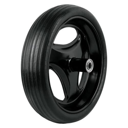 11862 - Llanta completa hule sólido 13-1/2", incluye eje y baleros