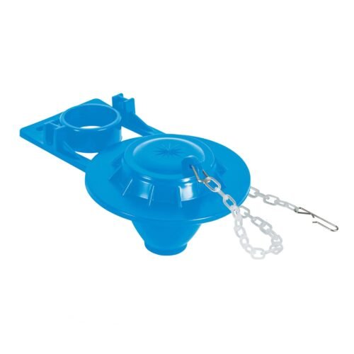 49346 - Sapo 2" para WC, PVC, azul, cadena plástica, Foset