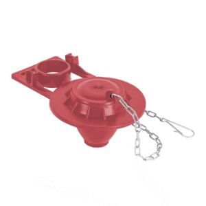 49362 - Sapo 2" para WC, silicona, rojo, cadena inox, Foset