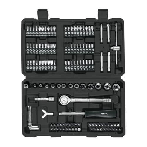 26091 - Juego de 130 herramientas 1/4" para mecánico, Pretul