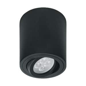 49717 - Luminario de sobreponer con spot dirigible, redondo, negro