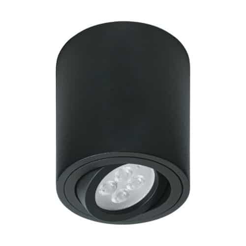 49717 - Luminario de sobreponer con spot dirigible, redondo, negro