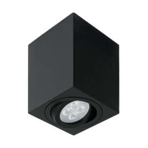 49719 - Luminario de sobreponer c/spot dirigible, cuadrado, negro