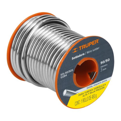12284 - Soldadura sólida 50/50 para tubería hidráulica, 450 g