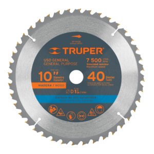 18307 - Disco sierra 10" para madera, 40 dientes centro 1", Truper