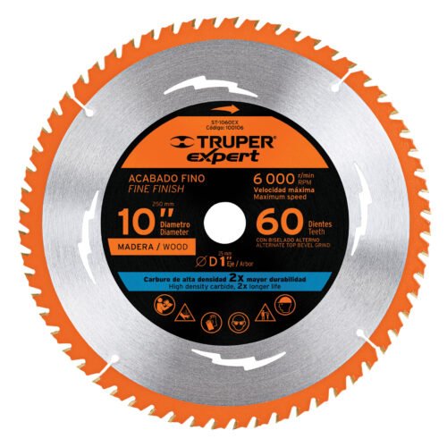 100106 - Disco sierra 10" para madera, 60 dientes centro 1", Expert