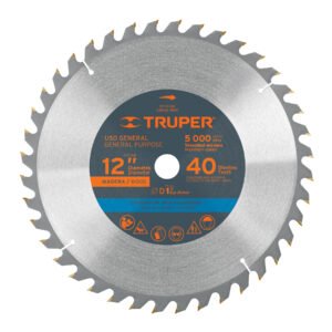18311 - Disco sierra 12" para madera, 40 dientes centro 1", Truper