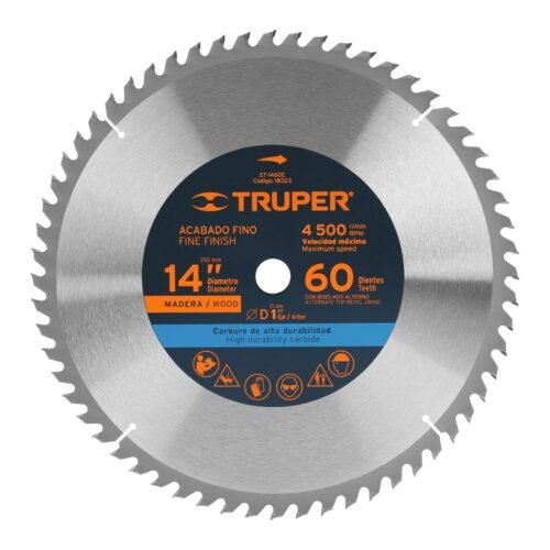 18323 - Disco sierra 14" para madera, 60 dientes centro 1", Truper
