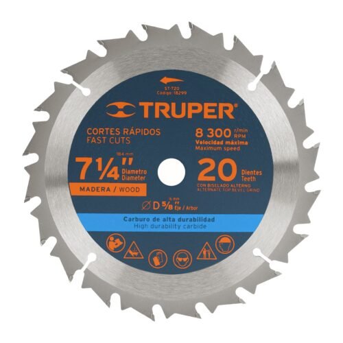 ST-720.jpg 18299 - Disco sierra 7- 1/4" para madera, 20 dientes centro 5/8"
