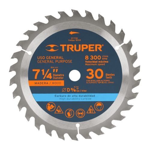 18318 - Disco sierra 7- 1/4" para madera, 30 dientes centro 5/8"