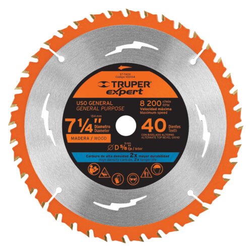 100104 - Disco sierra 7-1/4" p/madera, 40 dientes centro 5/8", Expert