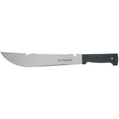 100655 - Machete rambo 12", cacha inyectada negra, TRUPER
