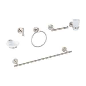 47974 - Juego de 6 accesorios para baño acabado satín, Foset Tubig