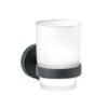 TBA-71M.jpg 45957 - Portavaso cepillero negro con vaso de vidrio, Foset Túbig