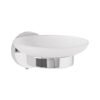 45964 - Jabonera metálica cromo con plato de vidrio, Foset Túbig