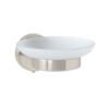 45965 - Jabonera metálica satín con plato de vidrio, Foset Túbig