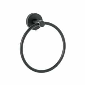 45975 - Toallero argolla metálico acabado negro, Foset Túbig