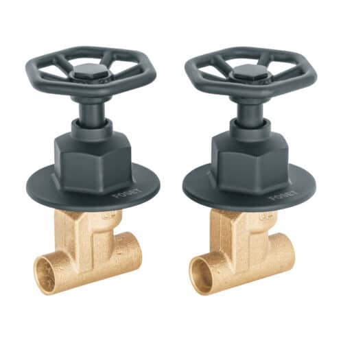 46788 - Juego llaves empotrar soldables, volante negro, Túbig
