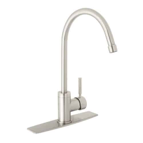 46766 - Monomando para fregadero, cuello alto, satín, Foset Tubig
