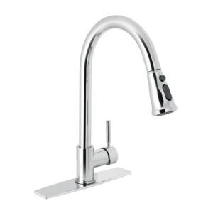 46768 - Monomando para fregadero, cuello extraible, cromo, Tubig