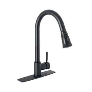 46770 - Monomando para fregadero,cuello extraible,negro mate,Tubig