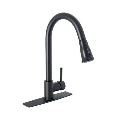 TBF-84M.jpg 46770 - Monomando para fregadero,cuello extraible,negro mate,Tubig