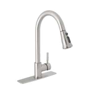 46769 - Monomando para fregadero, cuello extraible, satín, Tubig