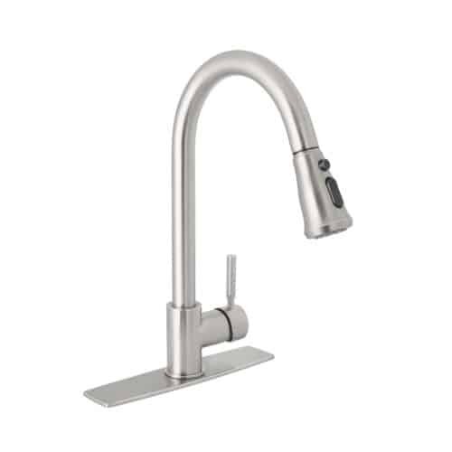 46769 - Monomando para fregadero, cuello extraible, satín, Tubig