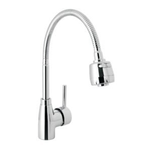 47386 - Monomando para fregadero con cuello flexible, cromo, Tubig