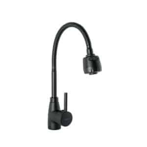 47388 - Monomando para fregadero con cuello flexible, negro, Tubig