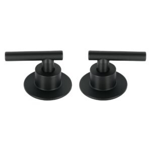 46877 - Juego de 2 manerales para regadera, palanca, negro, Tubig
