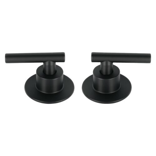 46877 - Juego de 2 manerales para regadera, palanca, negro, Tubig
