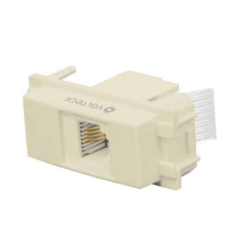 48105 - Toma de teléfono, línea Italiana, color marfil, Volteck