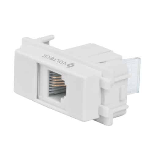 48140 - Toma de teléfono, línea Italiana, color blanco, Volteck