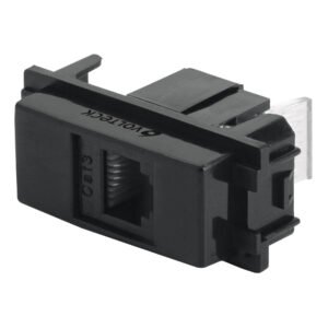 47611 - Toma de teléfono, línea Italiana, color negro, Volteck