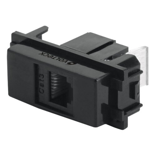 47611 - Toma de teléfono, línea Italiana, color negro, Volteck