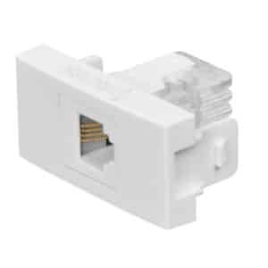 48327 - Toma de teléfono, línea Oslo, color blanco, Volteck