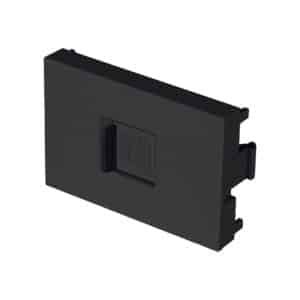 47884 - Toma de teléfono negro de 1.5 módulos, línea Lisboa, Volteck