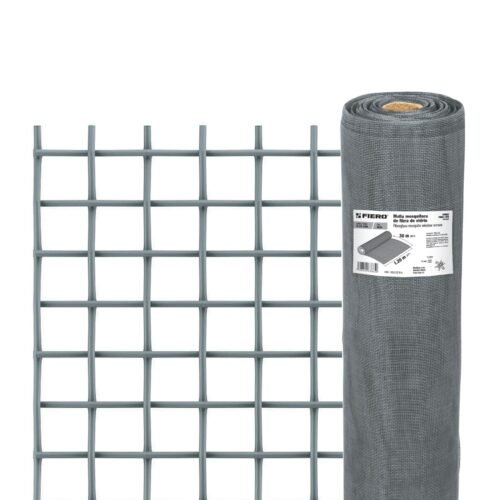 44982 - Rollo de 30 m x 1.2 m malla mosquitera fibra de vidrio gris