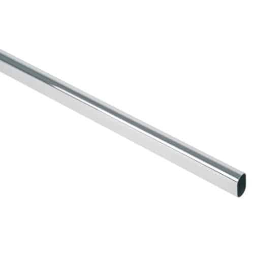 48977 - Tubo ovalado para clóset, 3.0 m, acero cromado, HERMEX