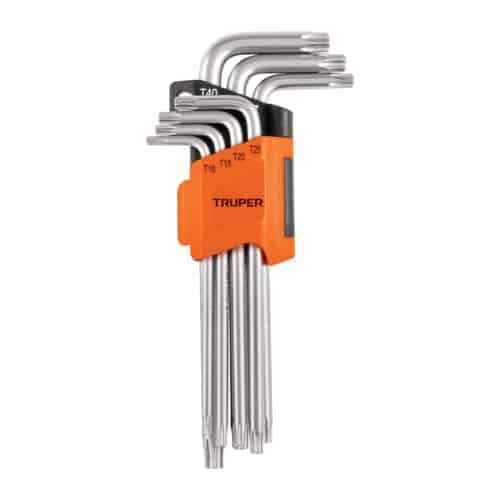 15553 - Juego de 7 llaves torx largas con organizador abatible