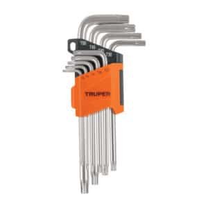 13647 - Juego de 9 llaves torx largas con organizador abatible