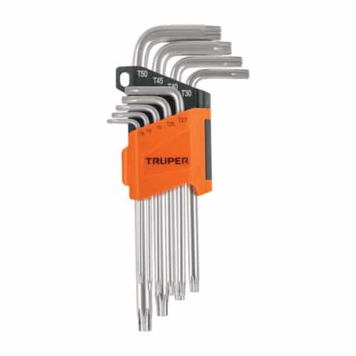 13647 - Juego de 9 llaves torx largas con organizador abatible