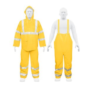 18418 - Conjunto impermeable doble capa amarillo con reflejante, XG