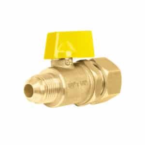 49116 - Válvula de control latón para gas 3/8"x1/2" tipo barrilito
