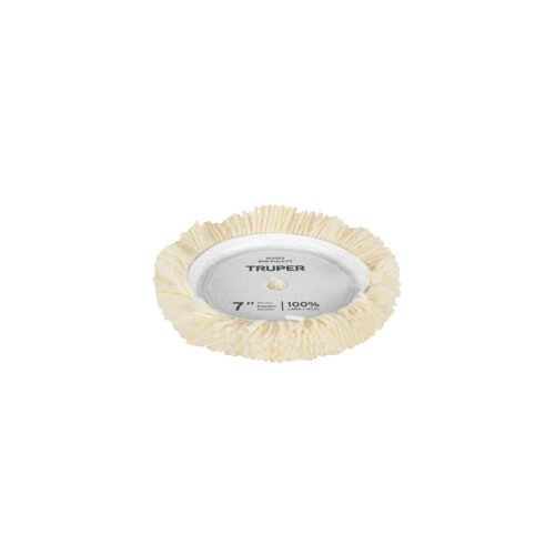104003 - Borla p/pulir de lana trenzada de 7" hook and loop, TRUPER