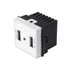 29051 - Toma con 2 puertos USB de 1.5 módulos, línea Toledo, Basic