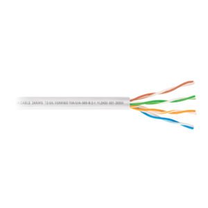 48389 - Metro de cable UTP CAT5E, Bobina de 100m, blanco, VOLTECK