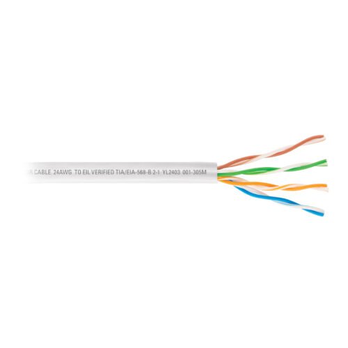 48389 - Metro de cable UTP CAT5E, Bobina de 100m, blanco, VOLTECK